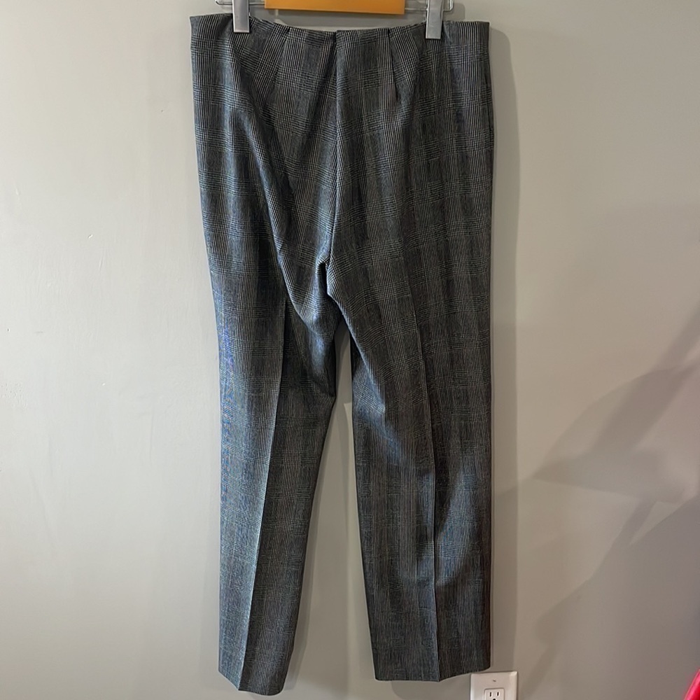 Cleo Petites Flat-Front, Side-Zip Pants with Plaid Print - Picture 2 of 5